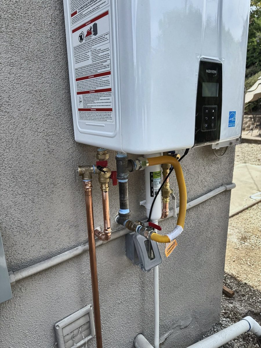Navien tankless on an outside wall
