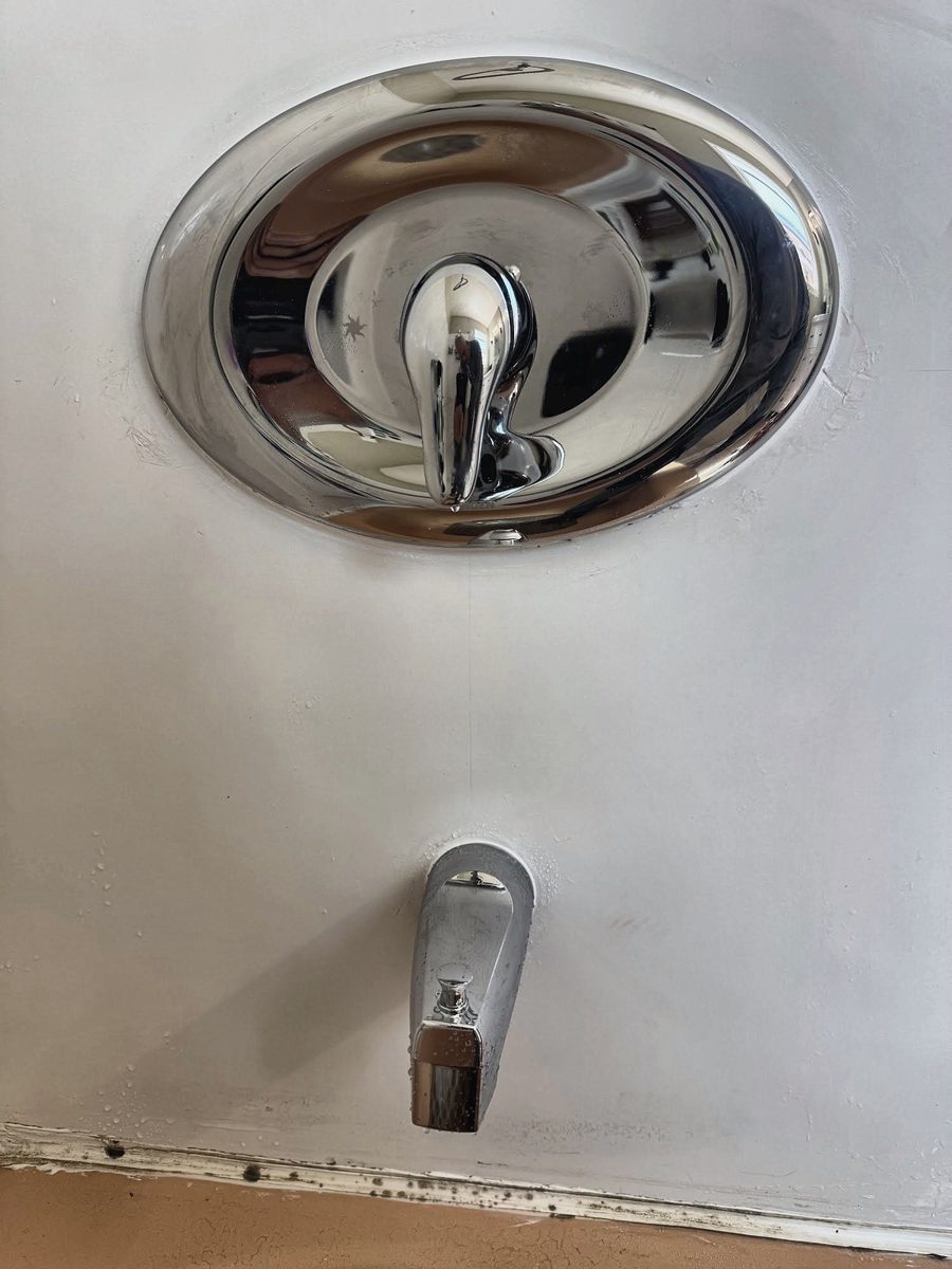 Finished shower trim