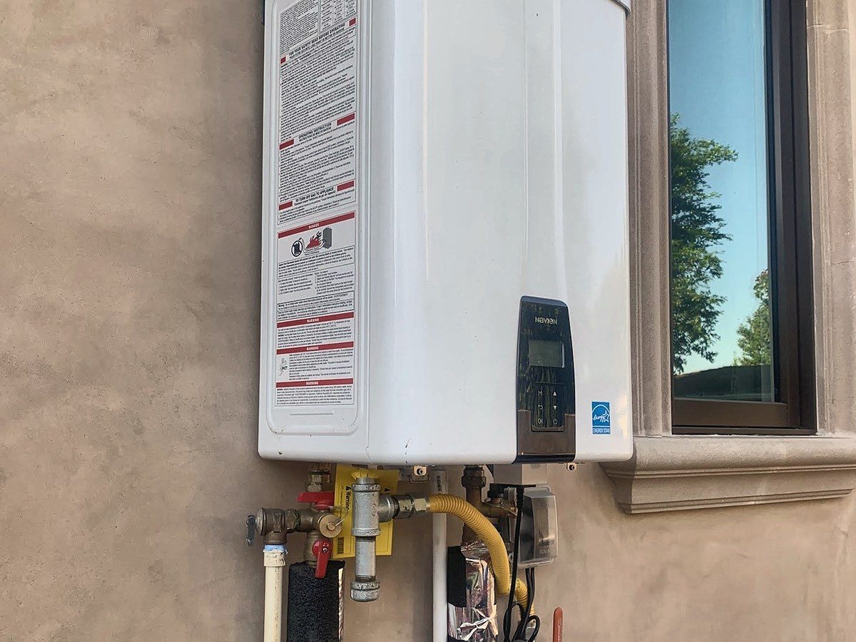 Navien tankless on stucco